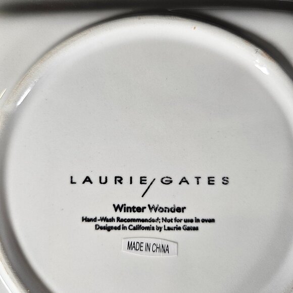 Laurie Gates Winter Wonder Set of Four Square Salad Plates. NOS. Retired - Picture 10 of 12